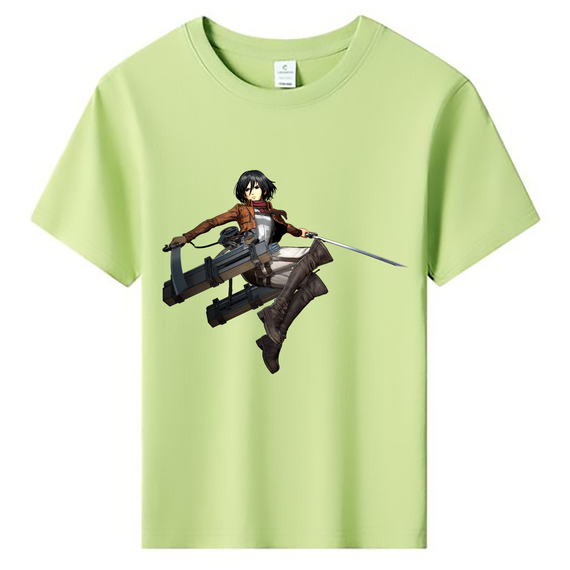 （画像用） 進撃の巨人 ミカサ·アッカーマン Attack on Titan Mikasa Ackerman 綿100％キッズTシャツ（フロントプリント）